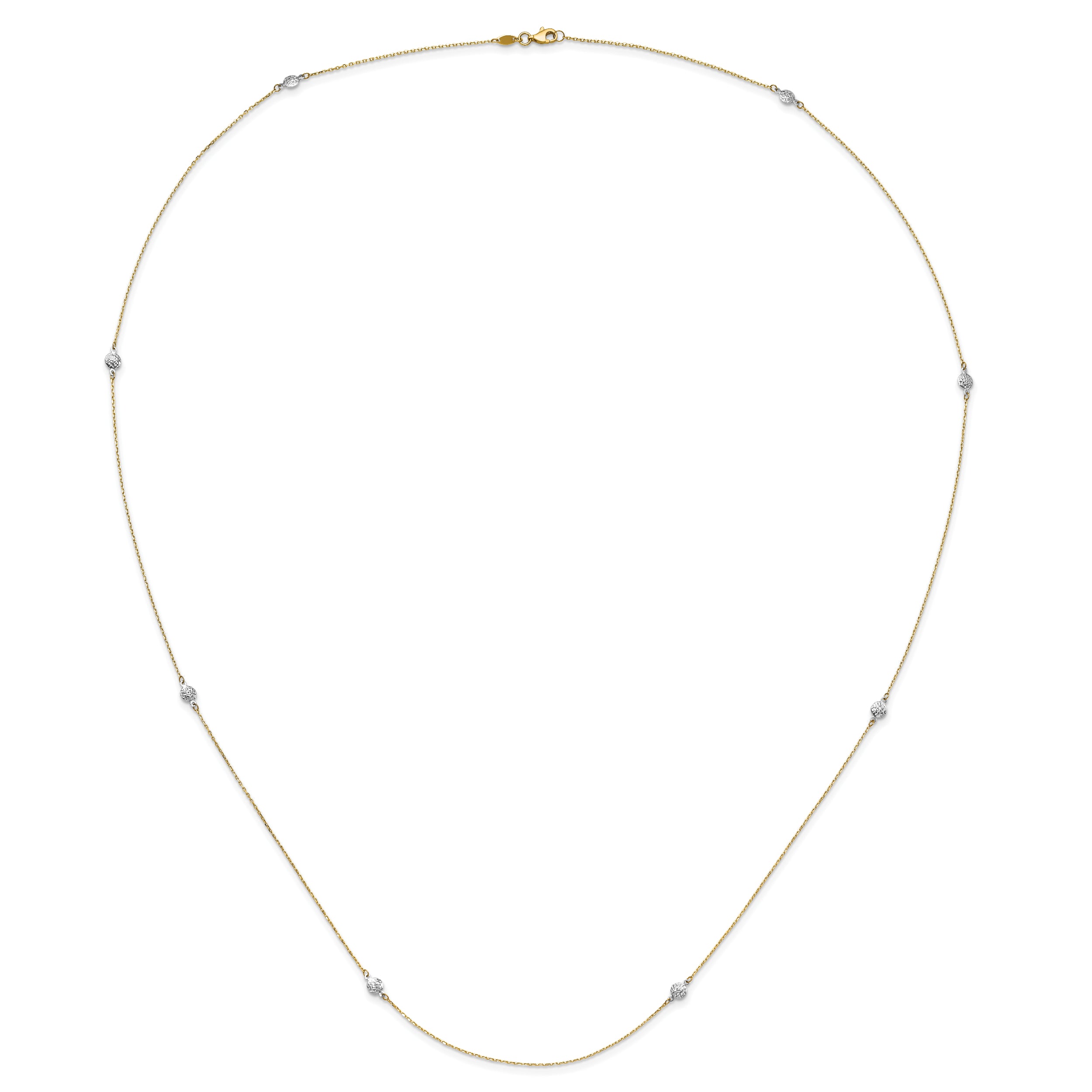 Sophia Jewelers 14K Two-Tone Polished Textured Circles Necklace 36