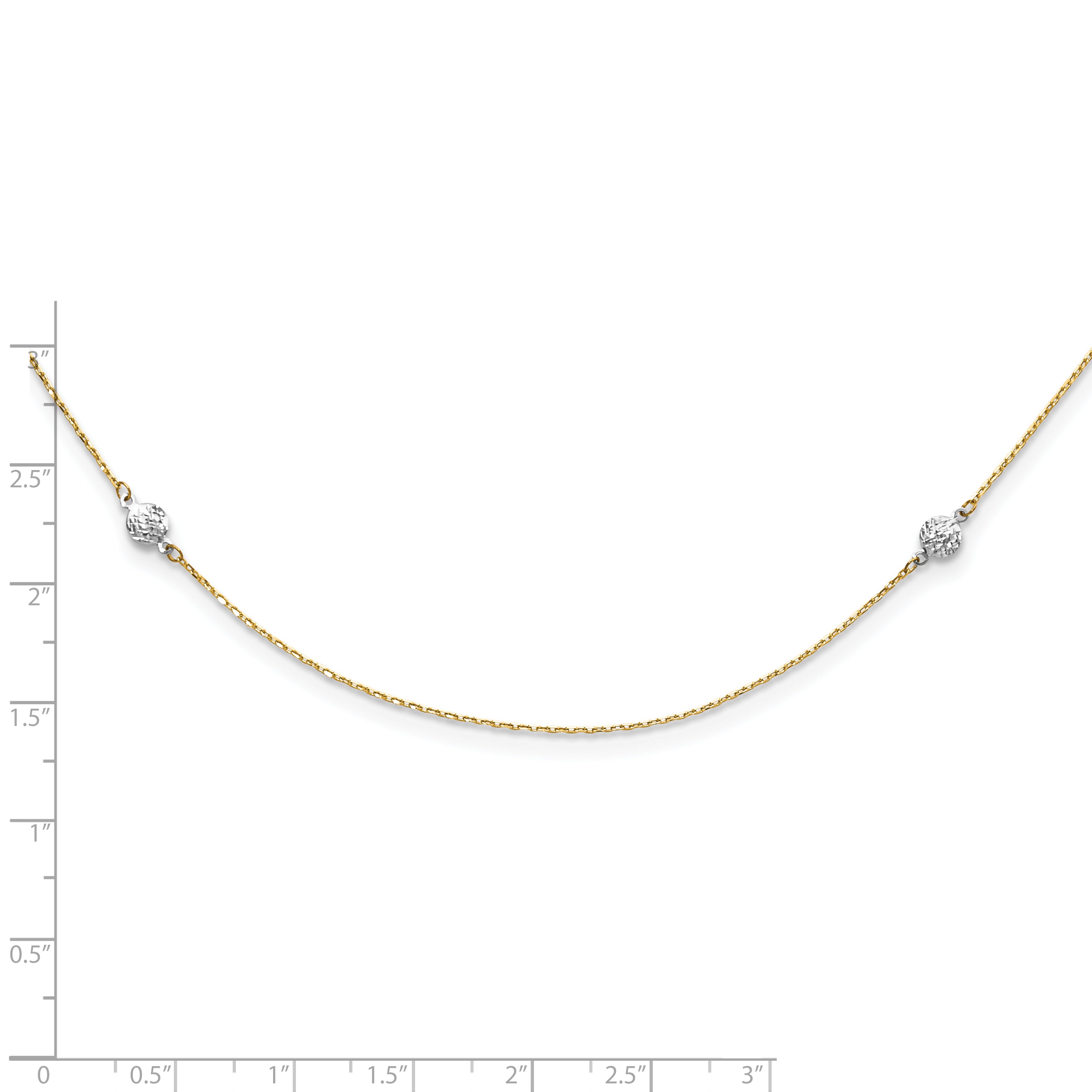 Sophia Jewelers 14K Two-Tone Polished Textured Circles Necklace 36