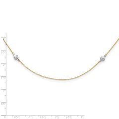 Sophia Jewelers 14K Two-Tone Polished Textured Circles Necklace 36