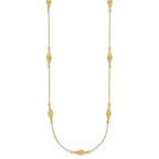 14K Gold Polished Fancy Beaded Necklace with Diamond-Cut Elegance