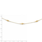 14K Gold Polished Fancy Beaded Necklace with Diamond-Cut Elegance