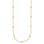 Sophia Jewelers 14K Gold Polished Diamond-Cut Beaded Necklace