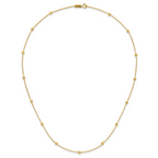 Sophia Jewelers 14K Gold Polished Diamond-Cut Beaded Necklace