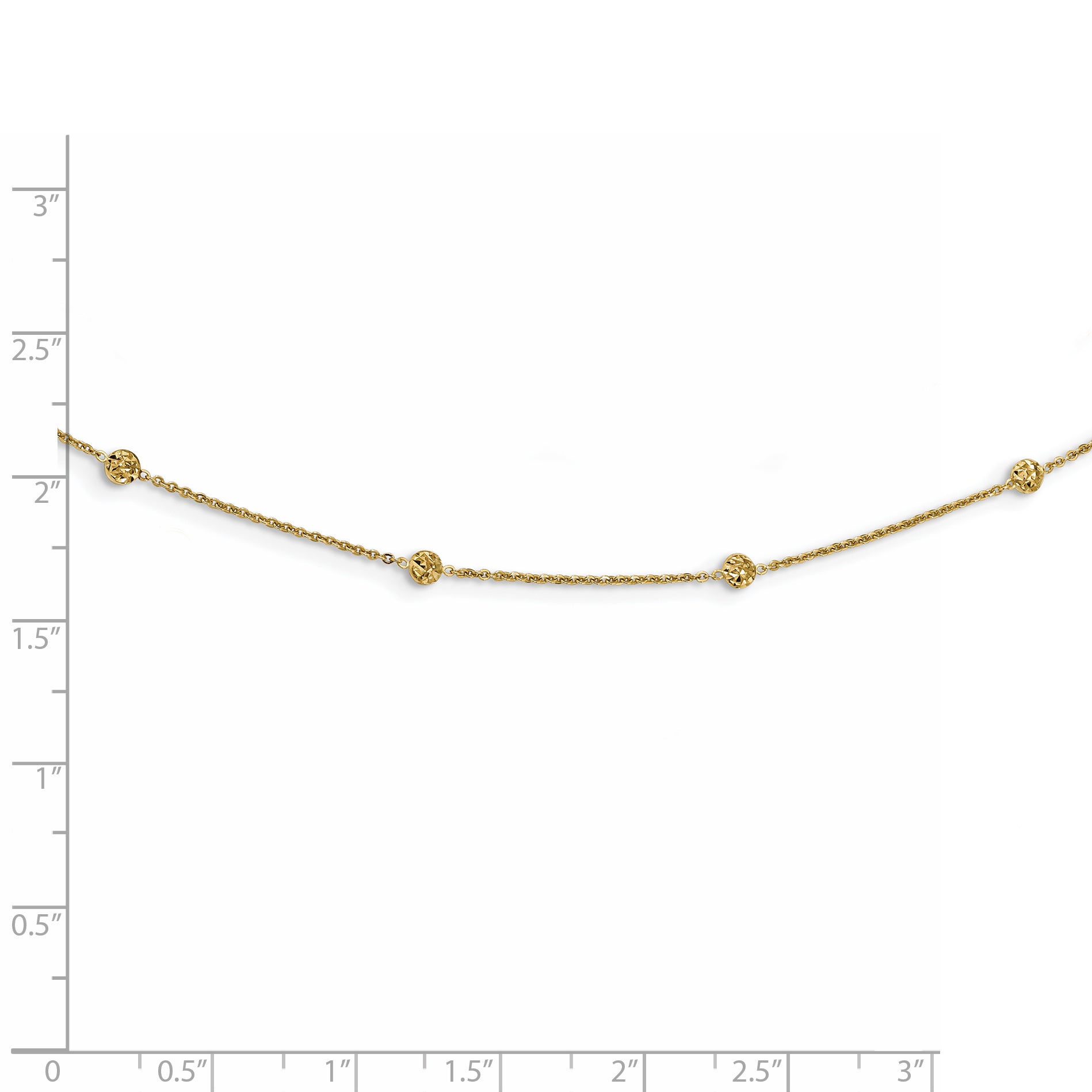 Sophia Jewelers 14K Gold Polished Diamond-Cut Beaded Necklace