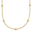 14k Polished Diamond-cut Tiny Puffed Circles 15-Station Necklace