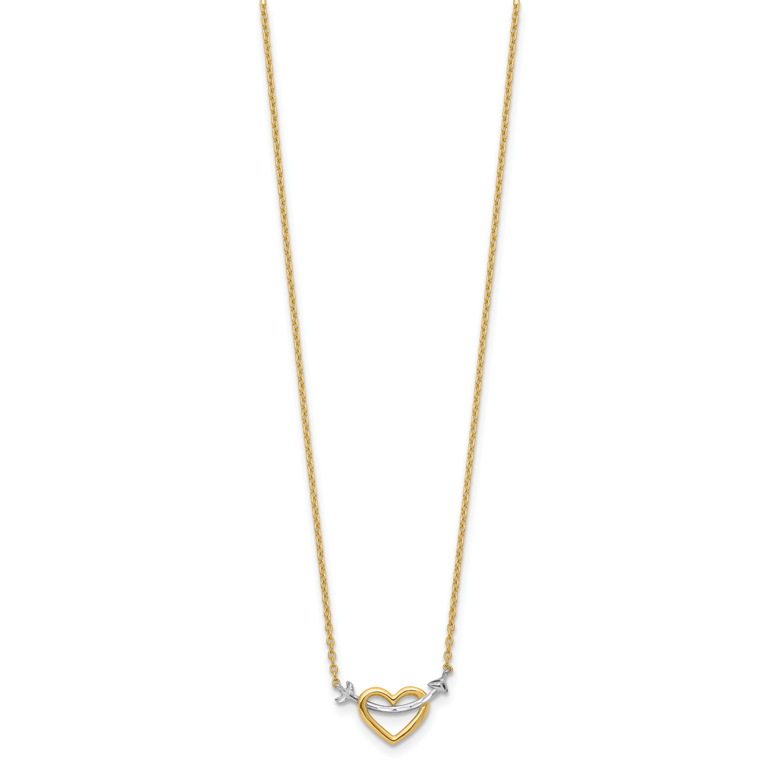 Sophia Jewelers 14K Gold Rhodium Heart Necklace with Diamond-Cut Elegance Secondary image