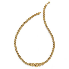 14K Gold Fancy Link Necklace with Polished Finish for Women, 17.5in