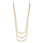 14K Gold Multi-Strand Bar Necklace with Adjustable Polished Elegance