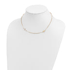 14K Gold Polished Rosary Necklace with Cross  Elegant Women's Faith Symbol