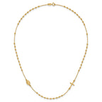 14K Gold Polished Rosary Necklace with Cross  Elegant Women's Faith Symbol