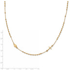 14K Gold Polished Rosary Necklace with Cross  Elegant Women's Faith Symbol
