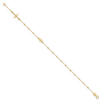 Cross & Miraculous Medal Rosary Bracelet in 14K Yellow Gold