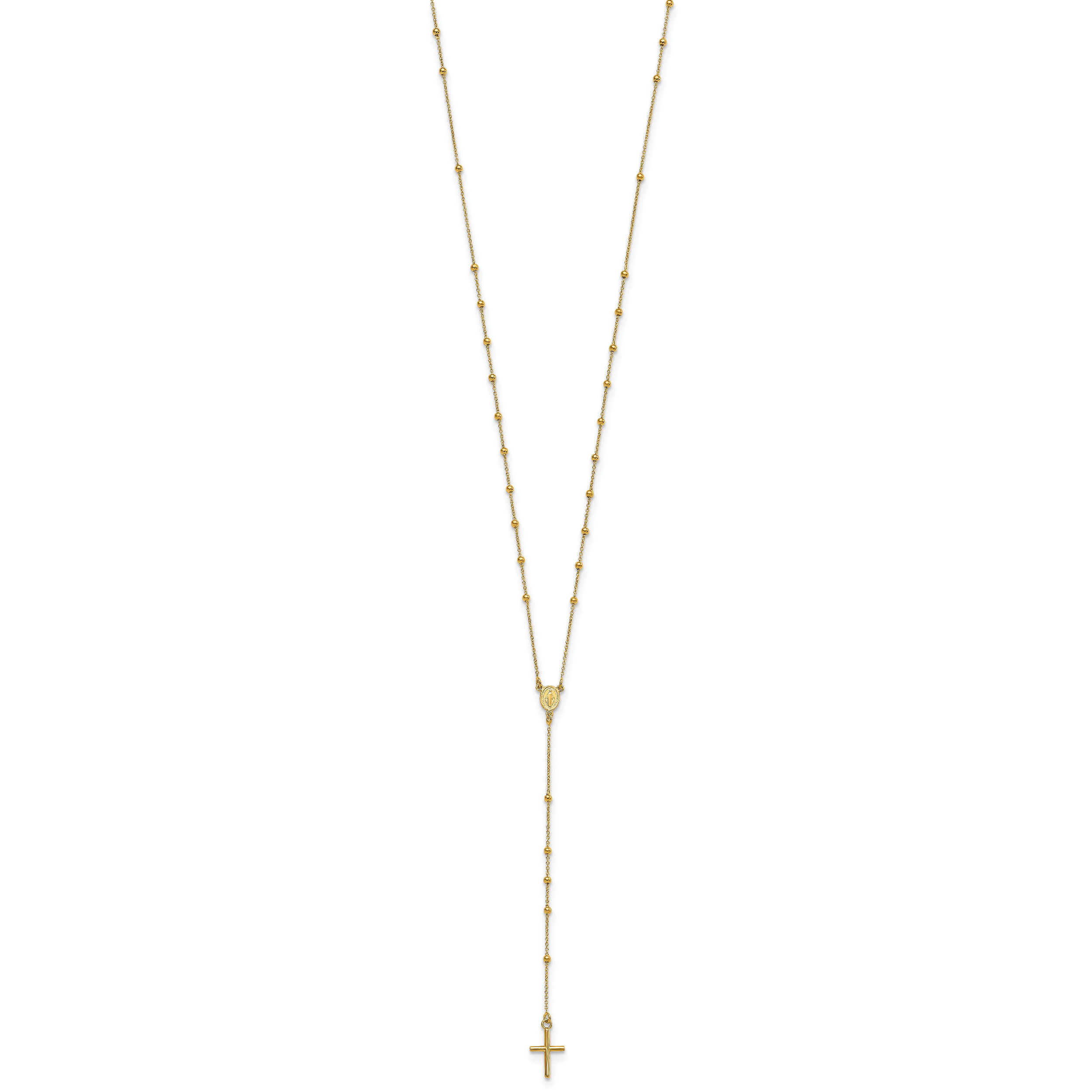 Sophia Jewelers 14K Gold Polished Rosary Necklace 24 Elegant Design