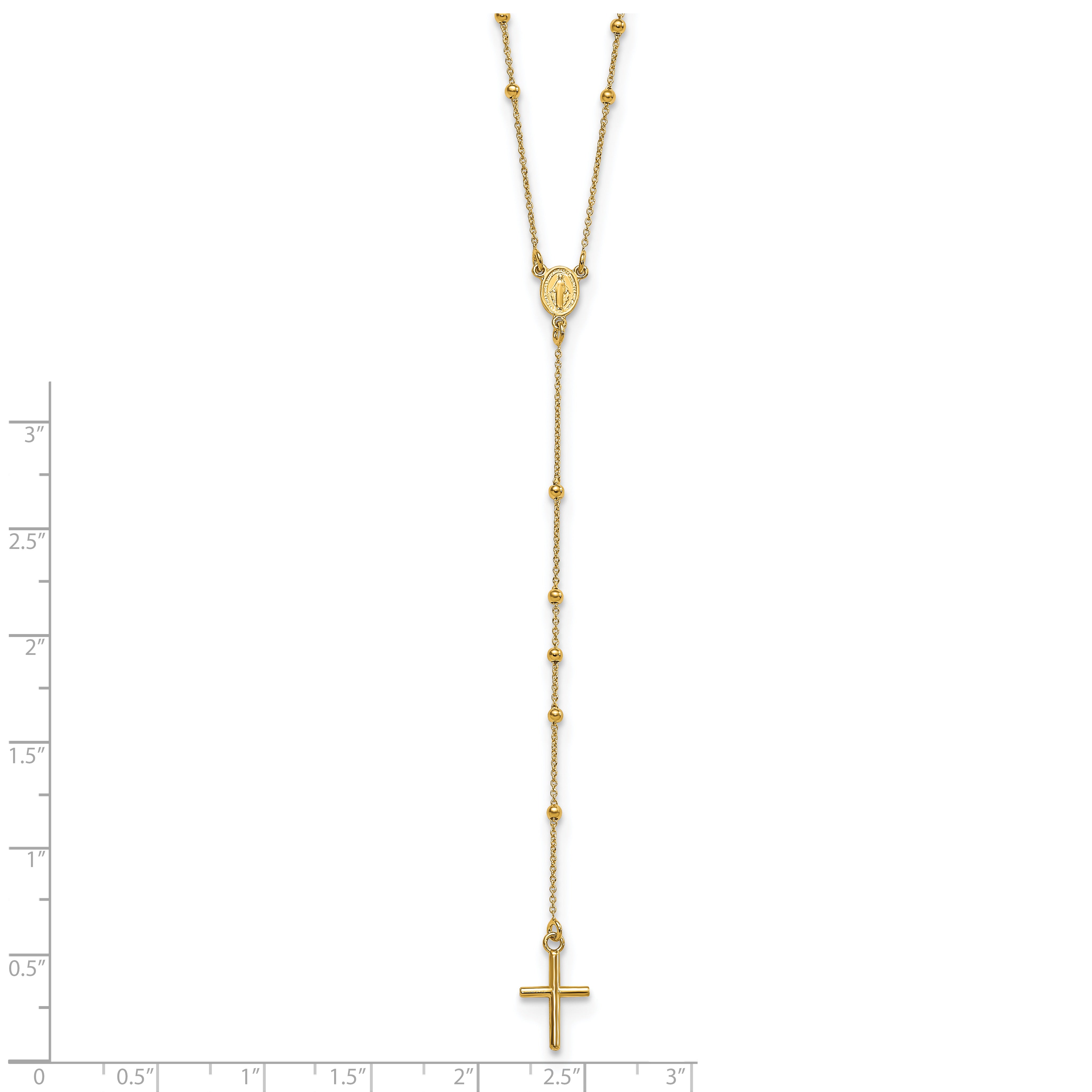 Sophia Jewelers 14K Gold Polished Rosary Necklace 24 Elegant Design