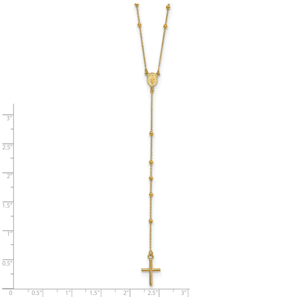 Sophia Jewelers 14K Gold Polished Rosary Necklace 24 Elegant Design