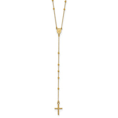 14k Polished Rosary 24 inch Necklace