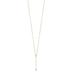 Cross & Miraculous Medal Rosary Necklace in 14K Yellow Gold