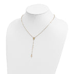 Cross & Miraculous Medal Rosary Necklace in 14K Yellow Gold