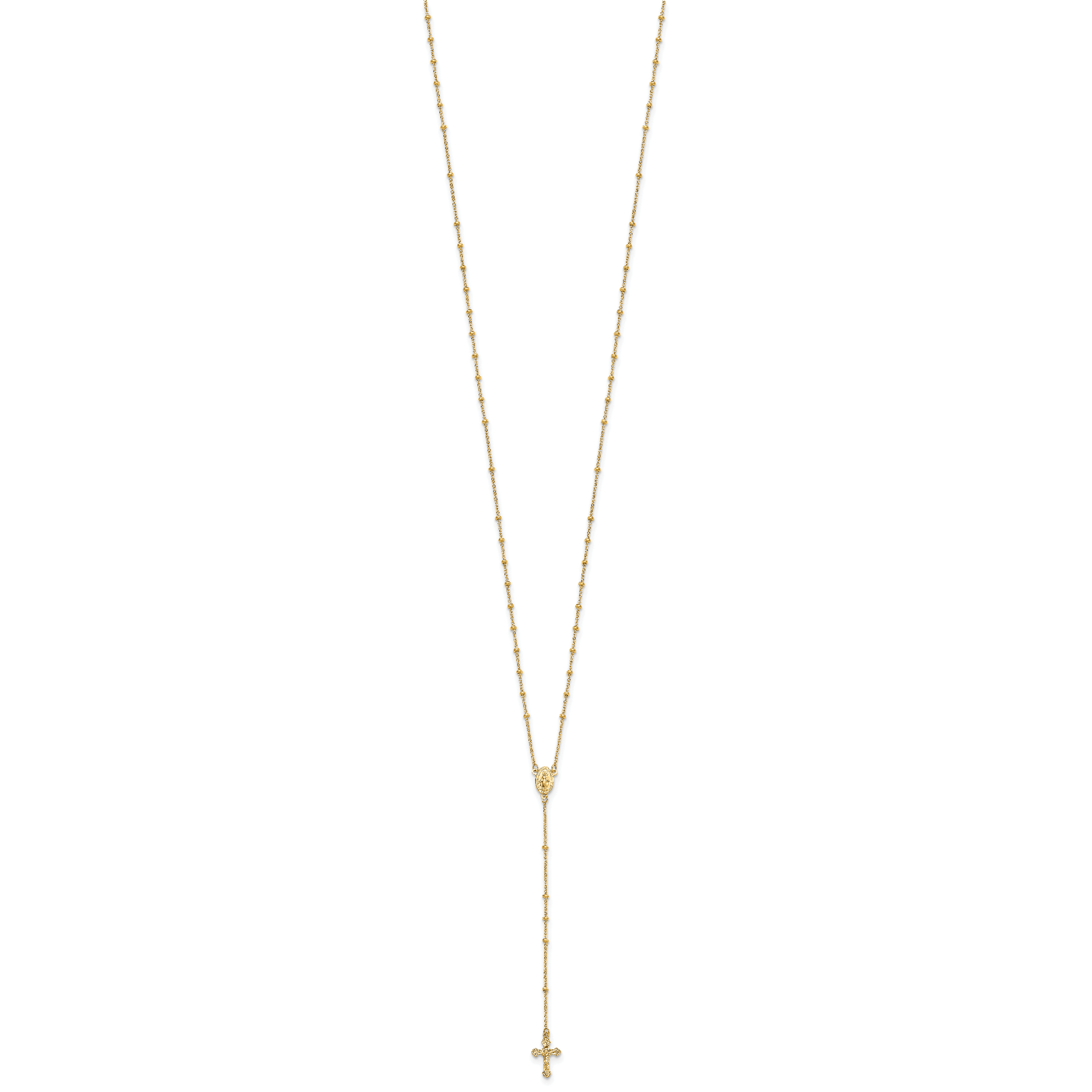 Sophia Jewelers 14K Gold Polished Beaded Rosary Necklace Unisex 19.5 Secondary image