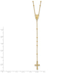 Sophia Jewelers 14K Gold Polished Beaded Rosary Necklace Unisex 19.5