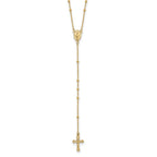 14k Polished 2mm Beaded Rosary Necklace