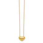 Puffed Heart Necklace in 14K Yellow Gold