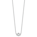 Sophia Jewelers 14K White Gold Claddagh Necklace with Polished Rhodium Finish