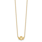 14K Gold Polished Claddagh Necklace Elegant Women's Jewelry 17 Inch