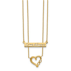 14k Two-Strand Polished Love Always Heart Necklace