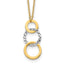 14k Two-tone Polished & Textured 3-Circle Necklace
