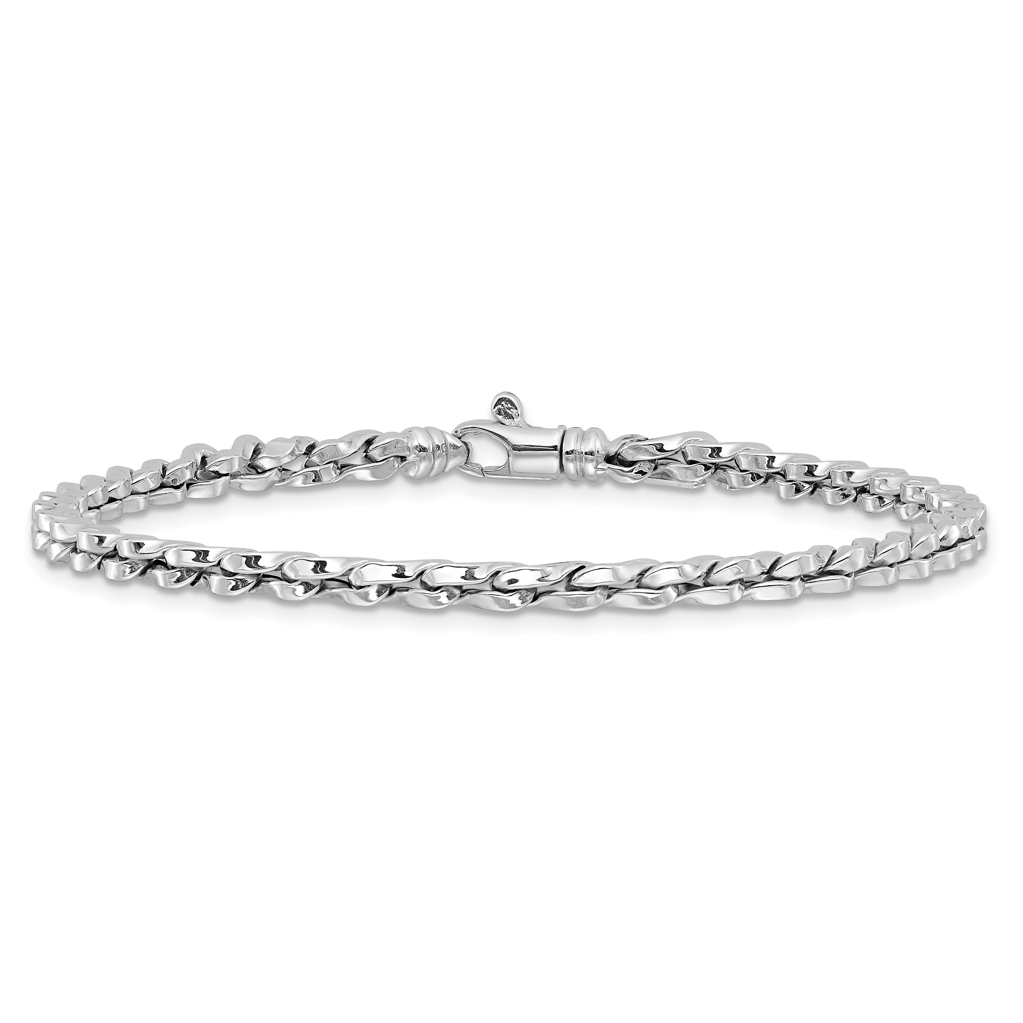 14K White Gold Polished Fancy Link Bracelet