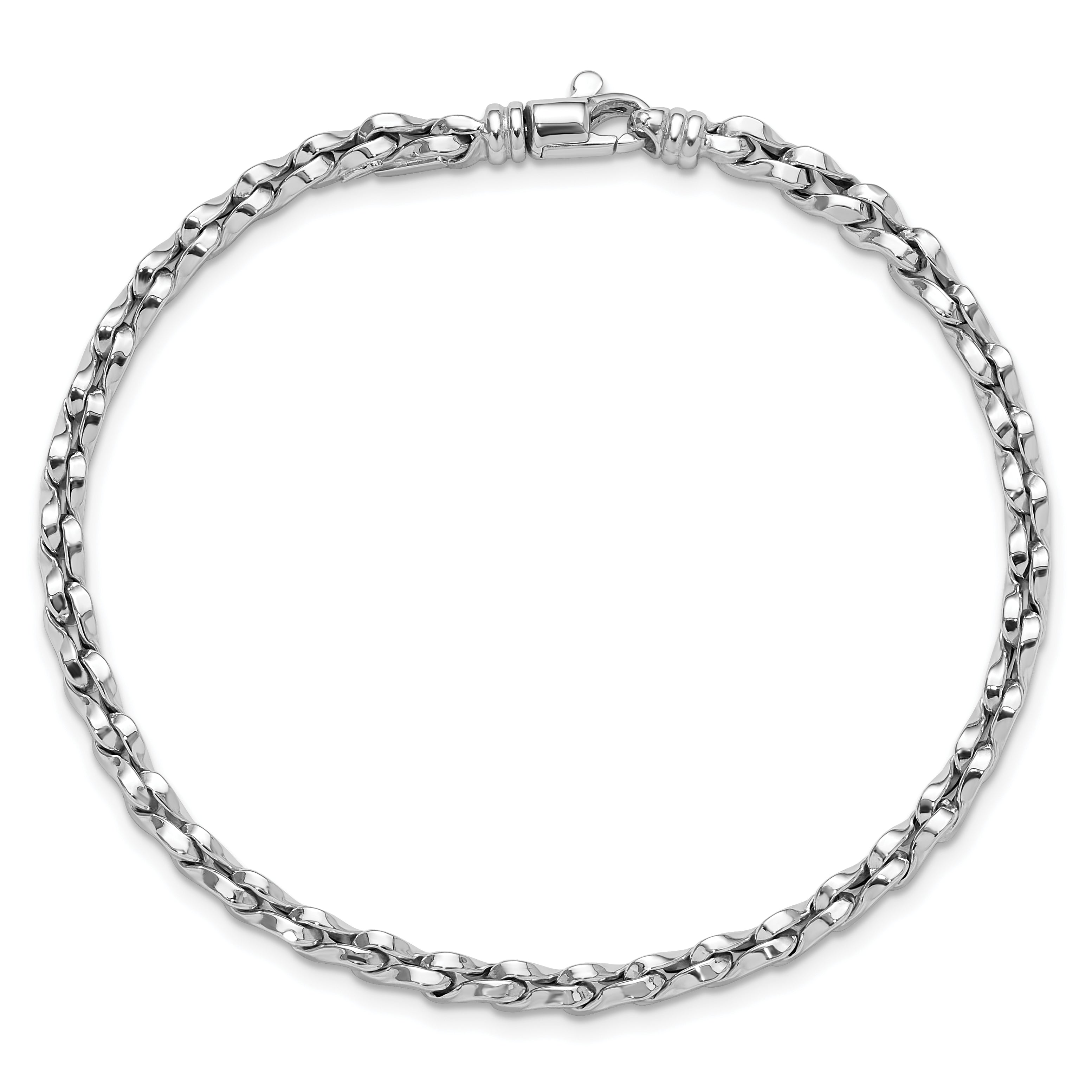 14K White Gold Polished Fancy Link Bracelet