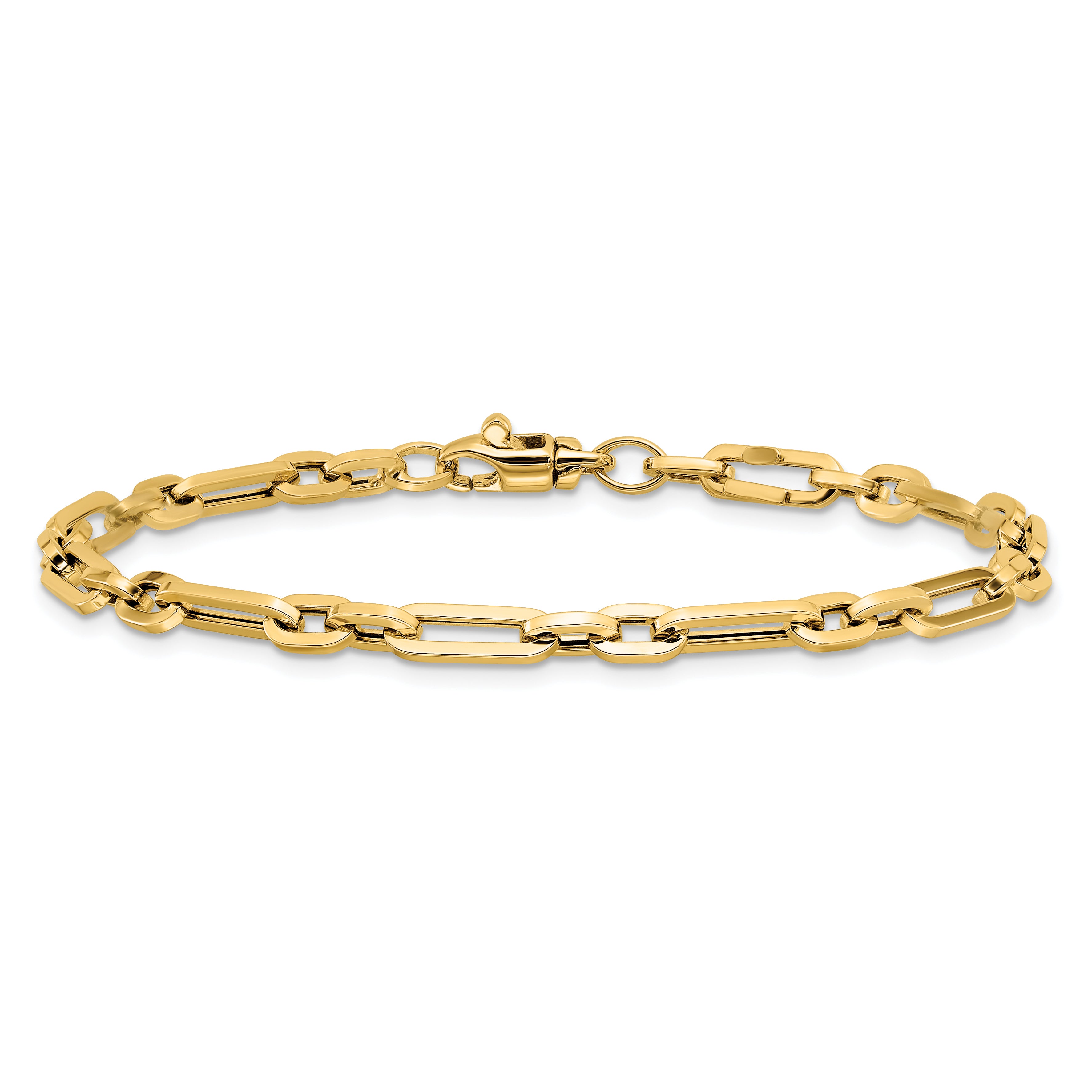 14K Gold Polished Fancy Link Bracelet