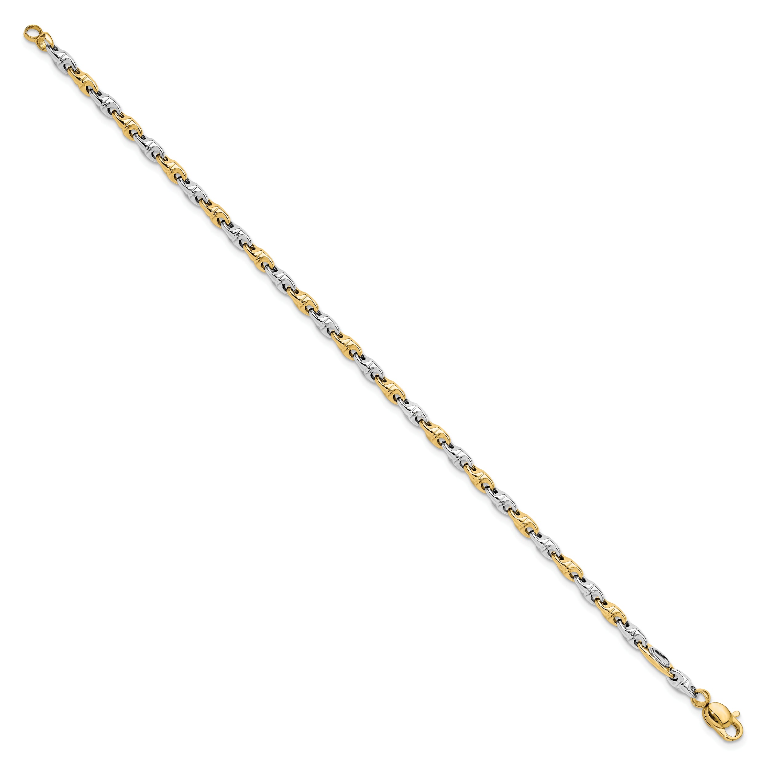 14K Two-tone Polished Fancy Link Bracelet