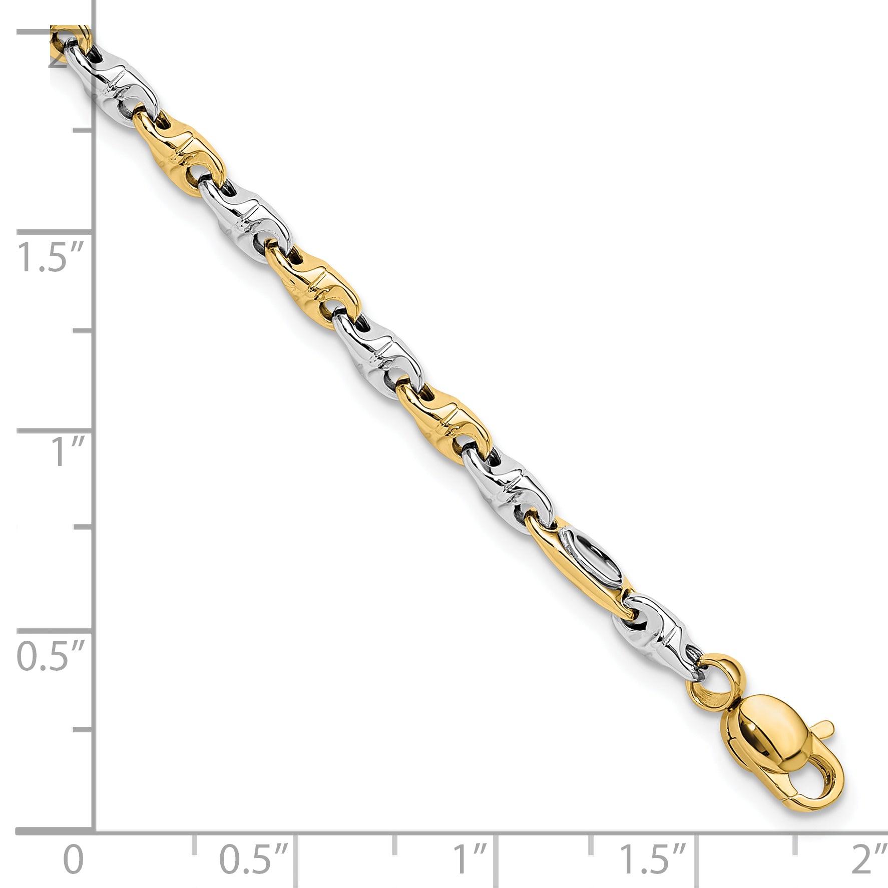 14K Two-tone Polished Fancy Link Bracelet