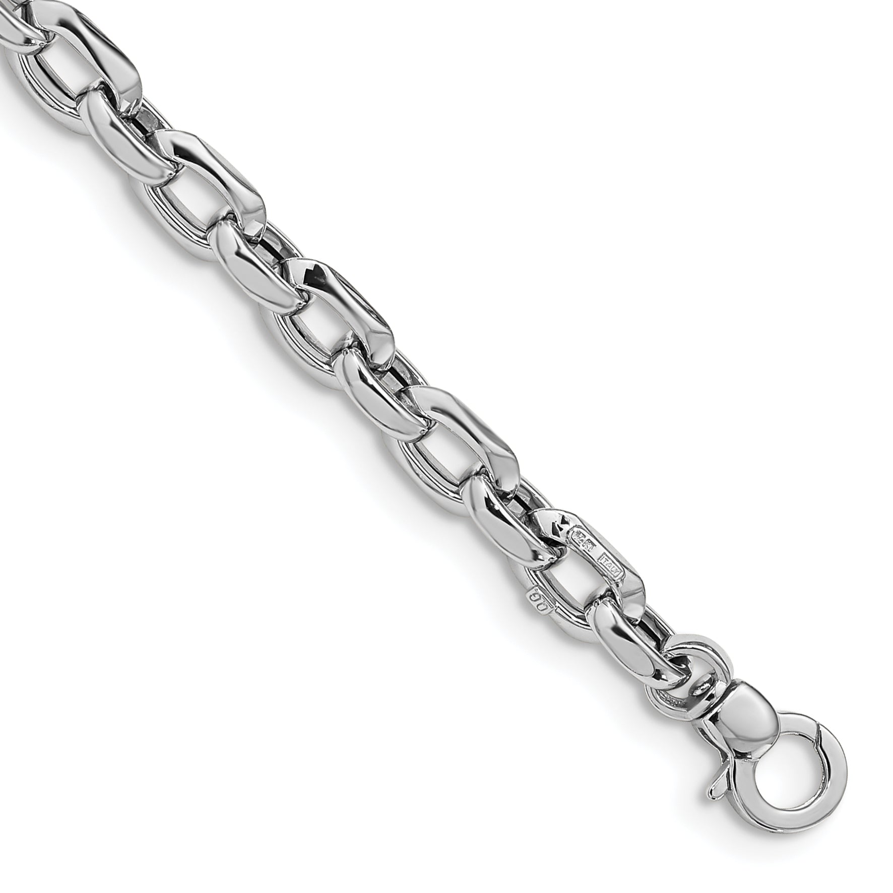 14K White Polished Fancy Link Bracelet Main image