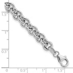 14k White Polished Fancy 6.5mm Rolo Link Bracelet