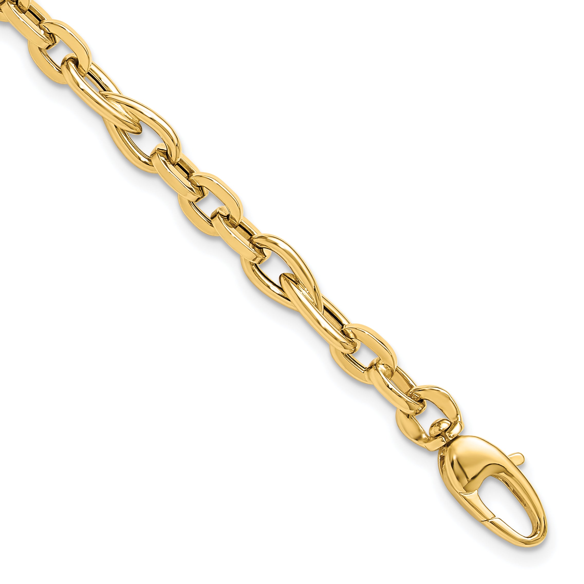 14K 7.5in Polished Fancy Link Bracelet