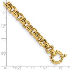 14K Polished Fancy Rolo Link Bracelet - 7.5