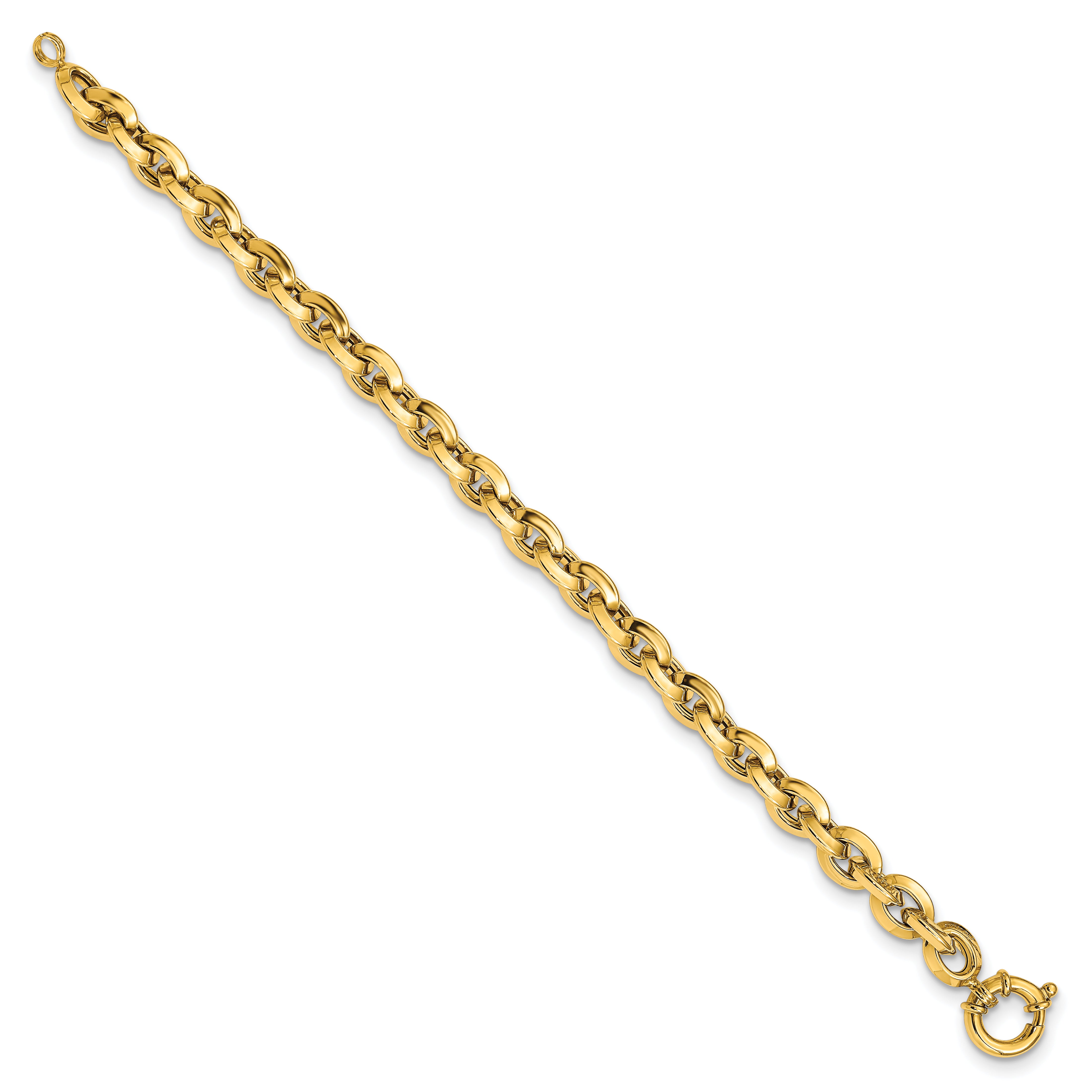 14K Polished Fancy Knife-edge Rolo Link Bracelet Secondary image