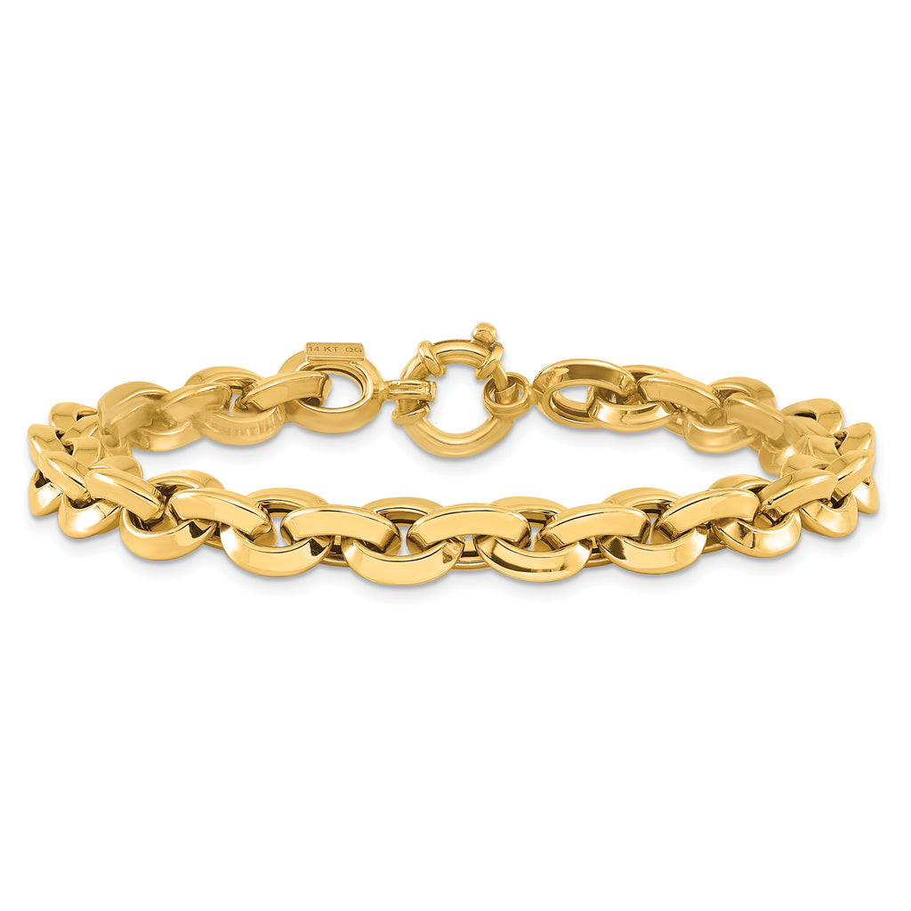 14K Polished Fancy Knife-edge Rolo Link Bracelet
