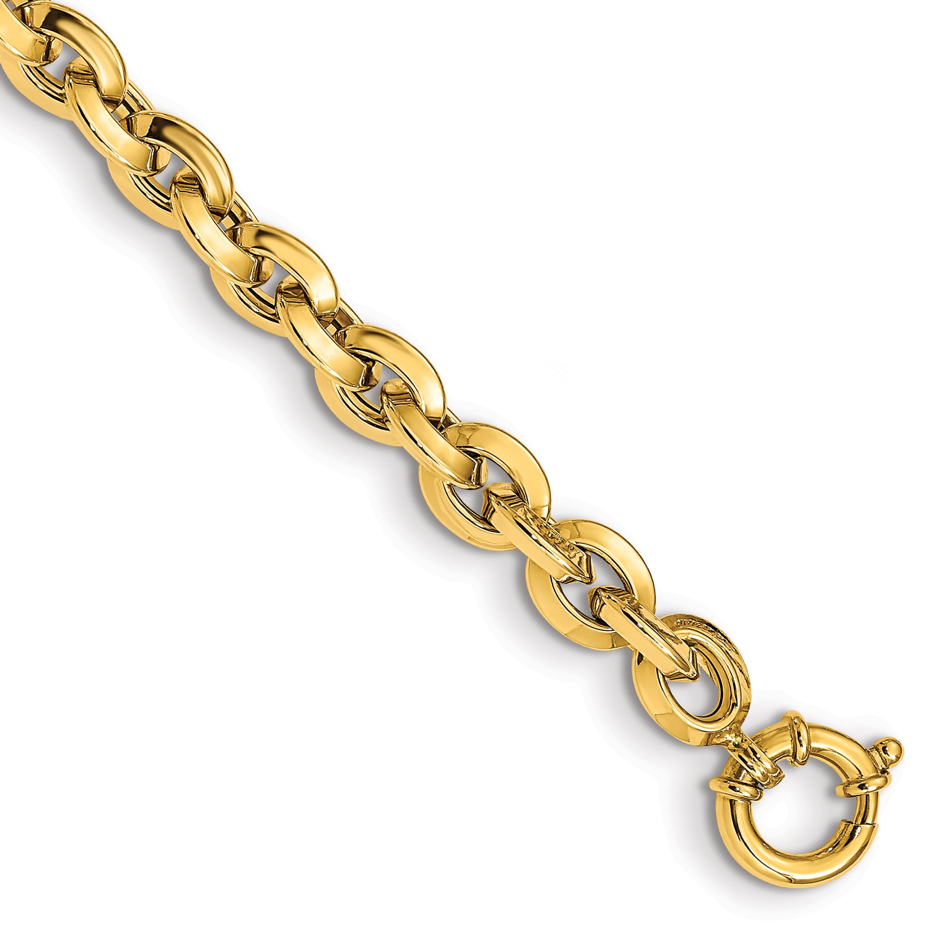 14K Polished Fancy Knife-edge Rolo Link Bracelet Main image