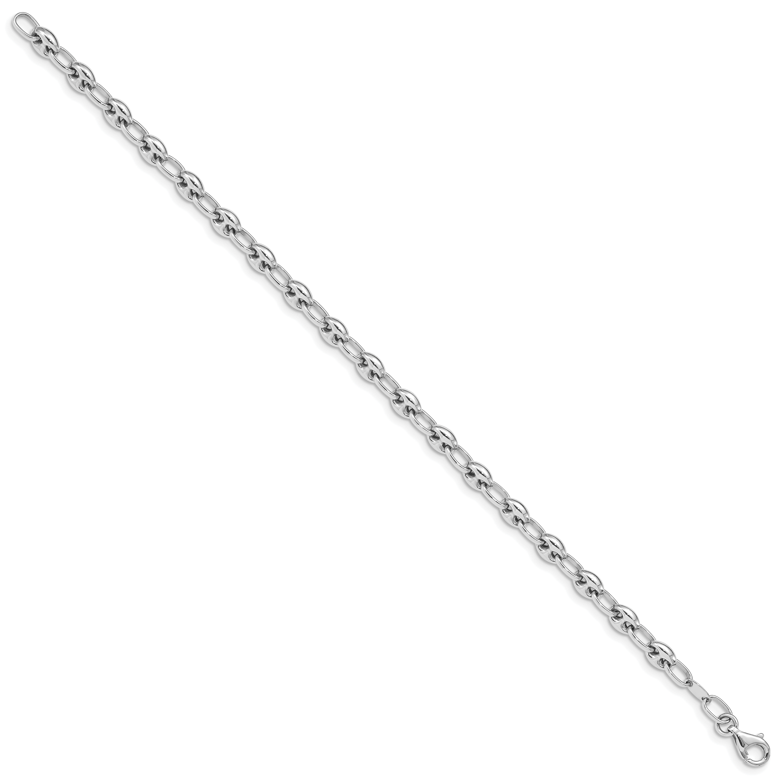 14K White Gold Polished Link Bracelet Secondary image