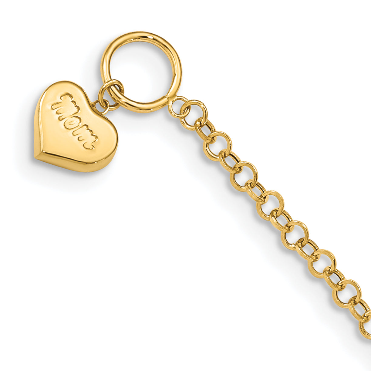 14k Puffed Mom Heart Toggle Bracelet Main image