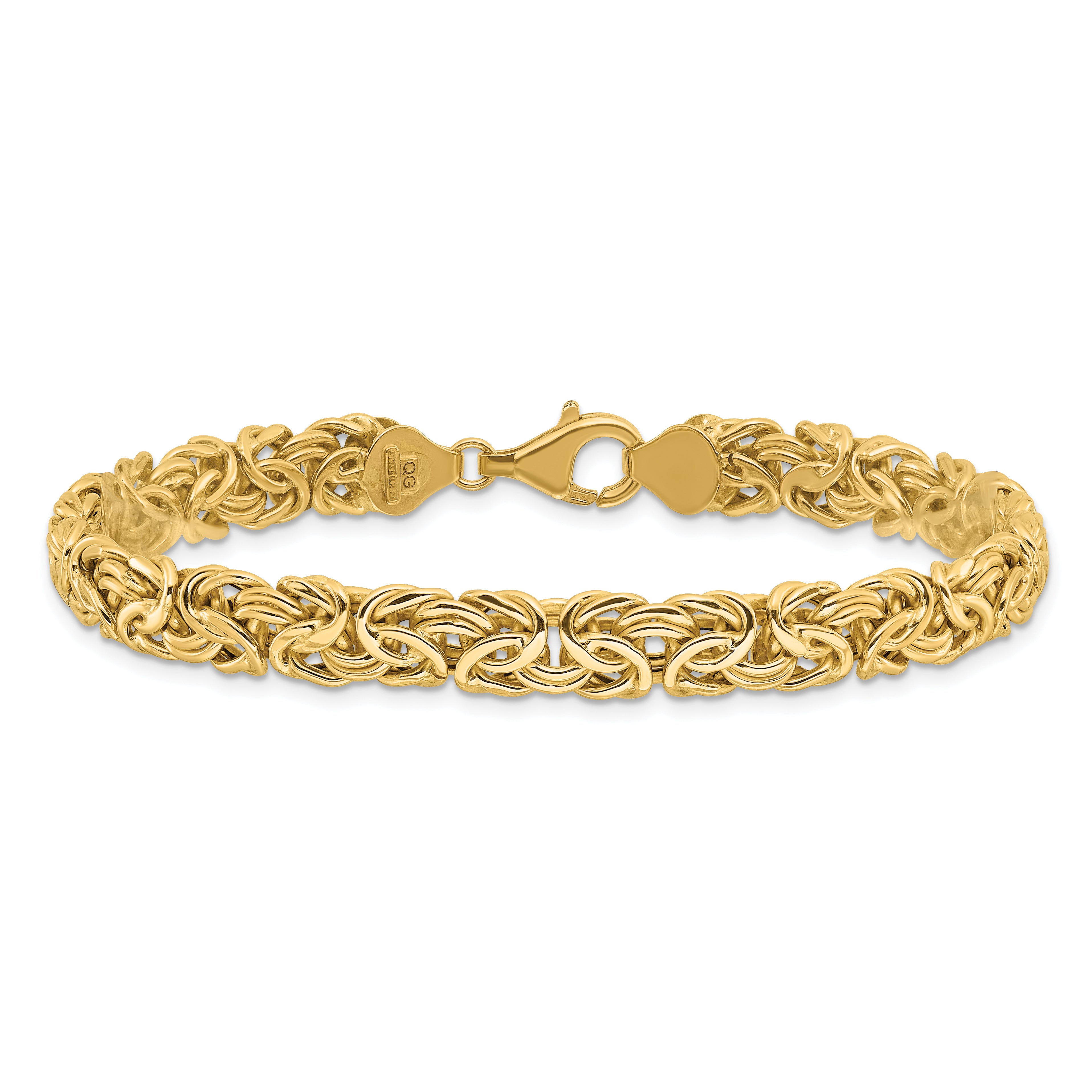 14K Polished Fancy Byzantine Link Bracelet