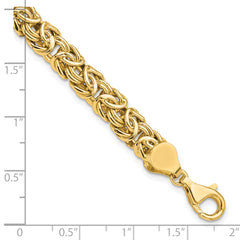 14K Polished Fancy Byzantine Link Bracelet