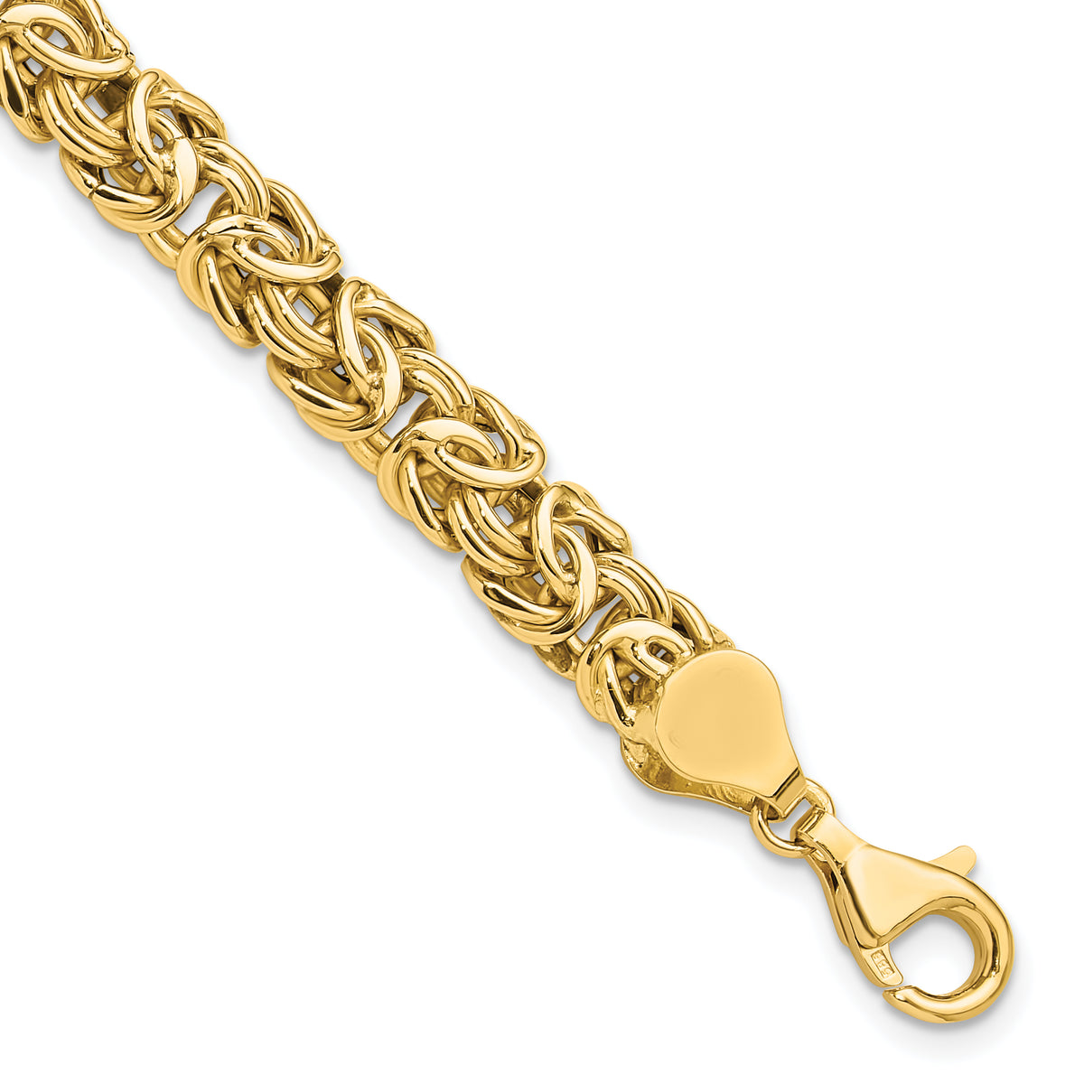 14K Polished Fancy Byzantine Link Bracelet