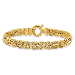 14k Fancy 7mm Flat Byzantine Bracelet