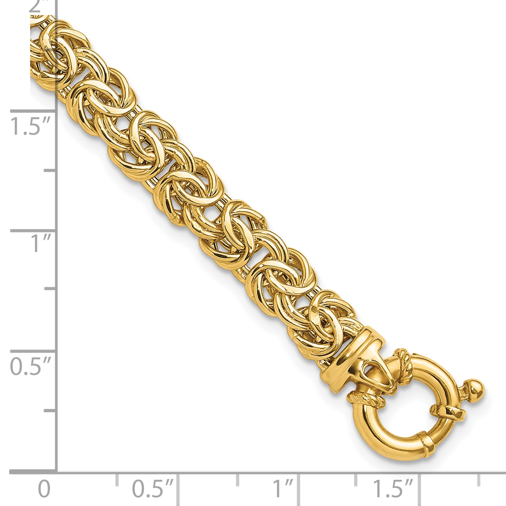 14k Fancy 7mm Flat Byzantine Bracelet