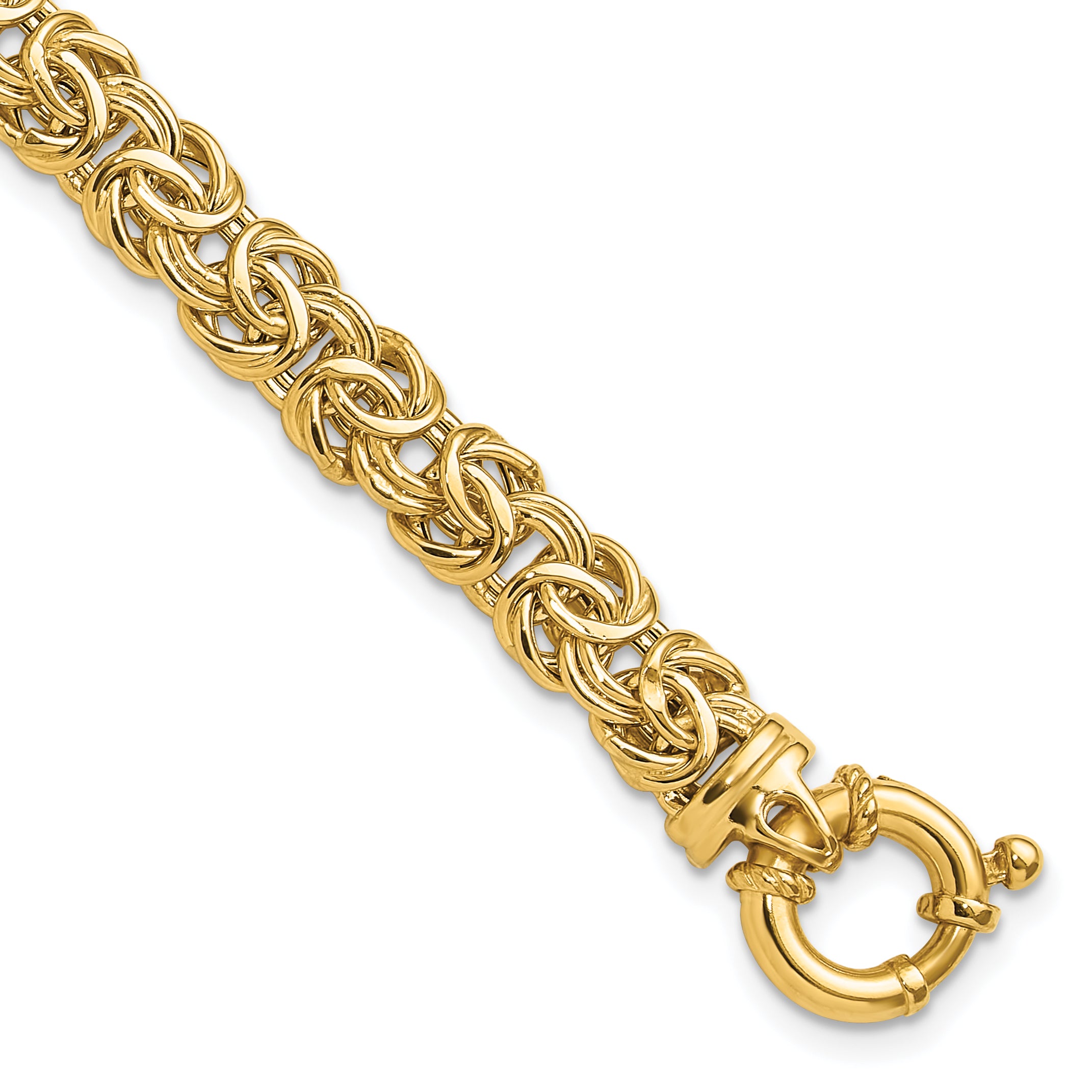 14k Fancy 7mm Flat Byzantine Bracelet